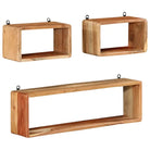 Wandplanken van massief gerecycled hout voor praktische en decoratieve ruimtebesparing - 1 / Massief acaciahout