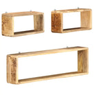Wandplanken van massief gerecycled hout voor praktische en decoratieve ruimtebesparing - 1 / massief mangohout