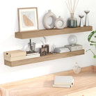 Wandplanken van massief teakhout voor stijlvolle en praktische muurdecoratie - 110 x 15 x 4 cm / 1 - Wandplanken