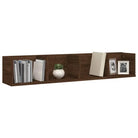 Wandplanken voor bewerkt hout opslag van cd’s en dvd’s - bruin eikenkleur / 1 - Wandplanken