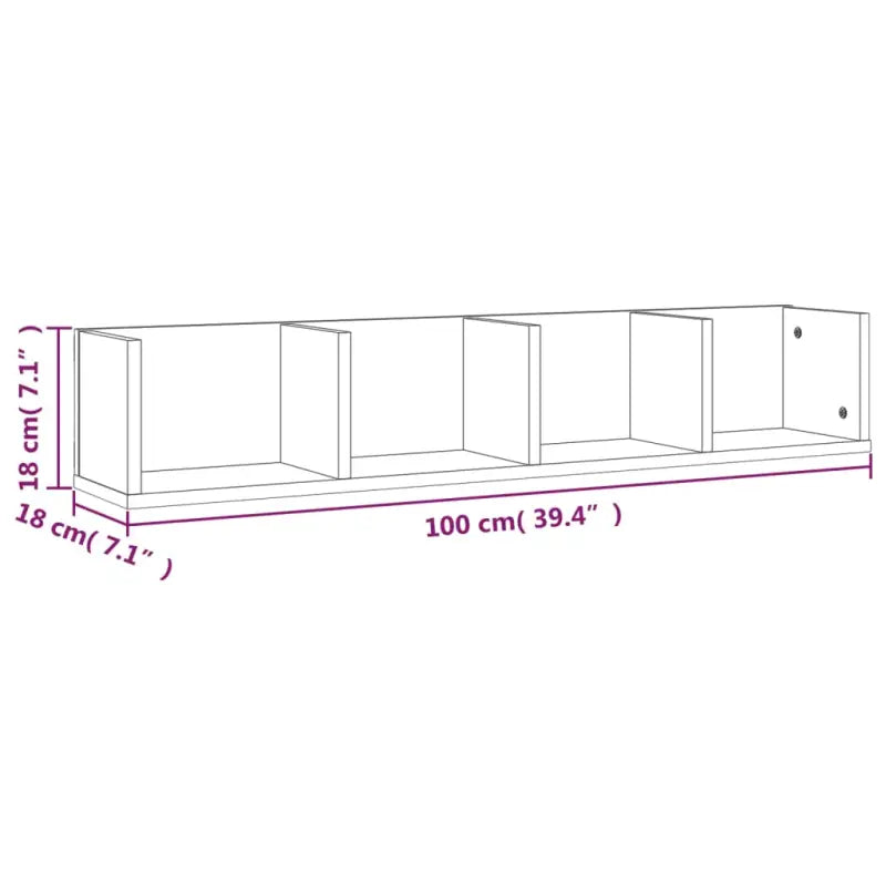 Wandplanken voor bewerkt hout opslag van cd’s en dvd’s - bruin eikenkleur / 1 - Wandplanken