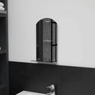 Wandspiegel met schap van gehard glas voor badkamer of woonkamer - 20 x 40 cm / 1 / ovaal - Spiegels