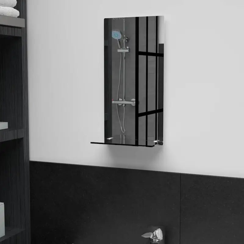 Wandspiegel met schap van gehard glas voor badkamer of woonkamer - 20 x 40 cm / 1 / Rechthoekig - Spiegels