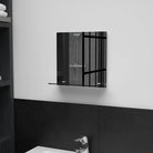 Wandspiegel met schap van gehard glas voor badkamer of woonkamer - 30 x 30 cm / 1 / Rechthoekig - Spiegels