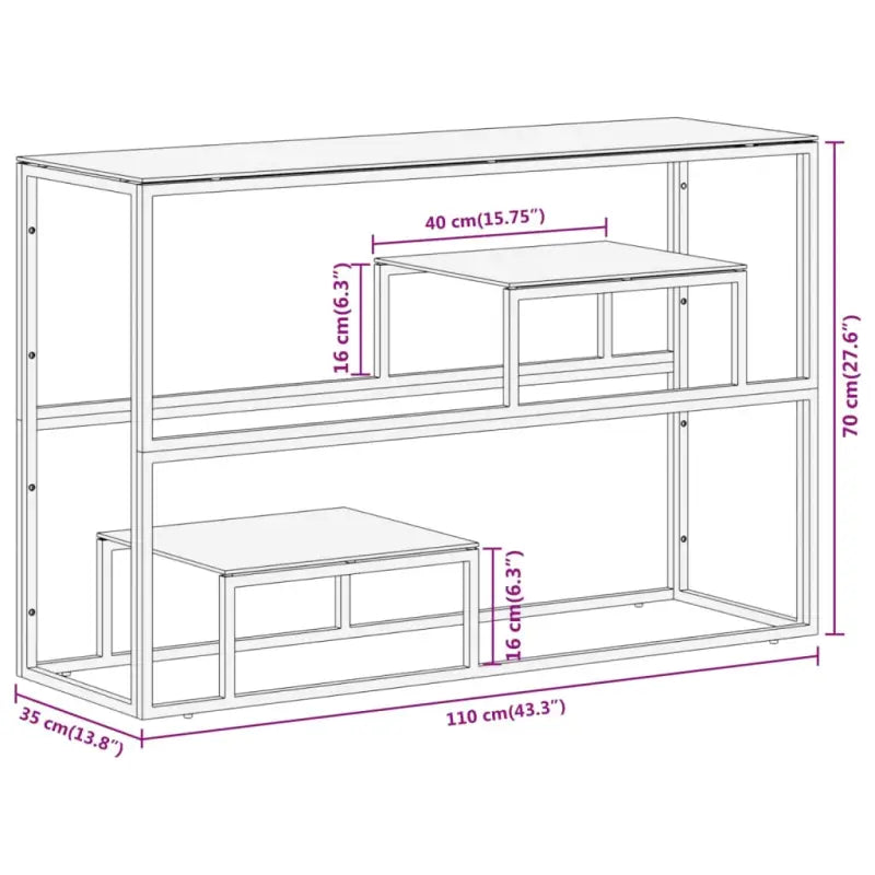 Wandtafel met gehard glas voor decoratie en functionaliteit - Consoletafels