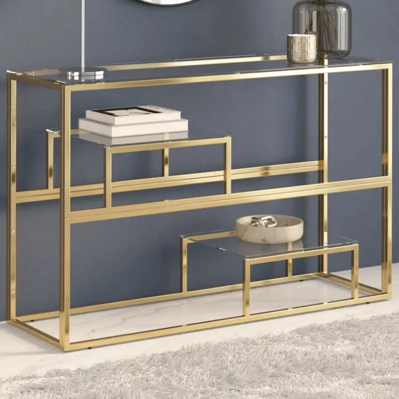 Wandtafel met gehard glas voor decoratie en functionaliteit - Goud / 1 / Glas - Consoletafels