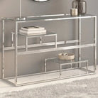 Wandtafel met gehard glas voor decoratie en functionaliteit - Zilver / 1 / Glas - Consoletafels