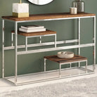 Wandtafel met gehard glas voor decoratie en functionaliteit - Zilver / 1 / Hout - Consoletafels