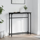 Wandtafel van bewerkt hout met metalen frame en verstelbare poten - Zwart / 1 - Bijzettafels