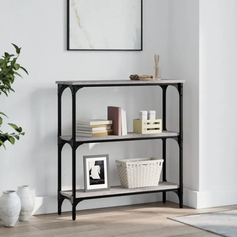 Wandtafel van bewerkt hout met verstelbare poten in grijs Sonoma - Grijs sonoma / 1 / 75 cm - Bijzettafels