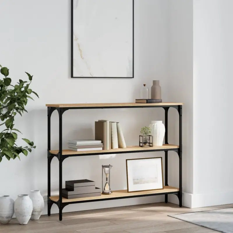 Wandtafel van bewerkt hout met verstelbare poten in grijs Sonoma - Sonoma eiken / 1 / 100 cm - Bijzettafels