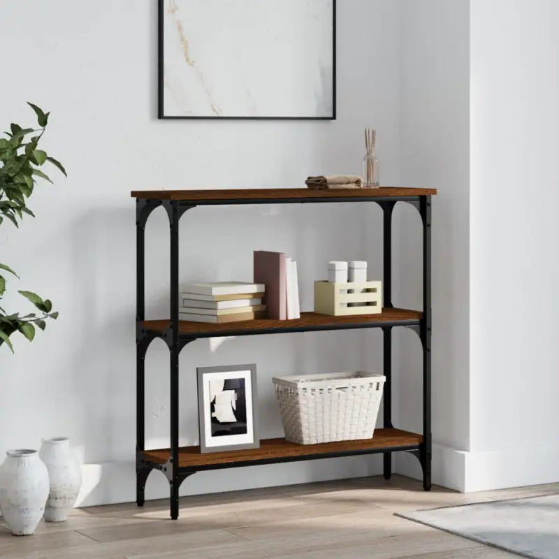 Wandtafel van bewerkt hout met verstelbare poten in grijs Sonoma - bruin eikenkleur / 1 / 75 cm - Bijzettafels