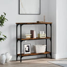 Wandtafel van bewerkt hout met verstelbare poten in grijs Sonoma - Gerookt eiken / 1 / 75 cm - Bijzettafels