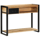 Wandtafel van massief gerecycled hout voor praktische opbergruimte - 1 / Massief ruw mangohout - Consoletafels