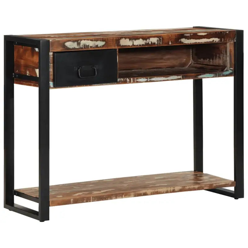Wandtafel van massief gerecycled hout voor praktische opbergruimte - Consoletafels