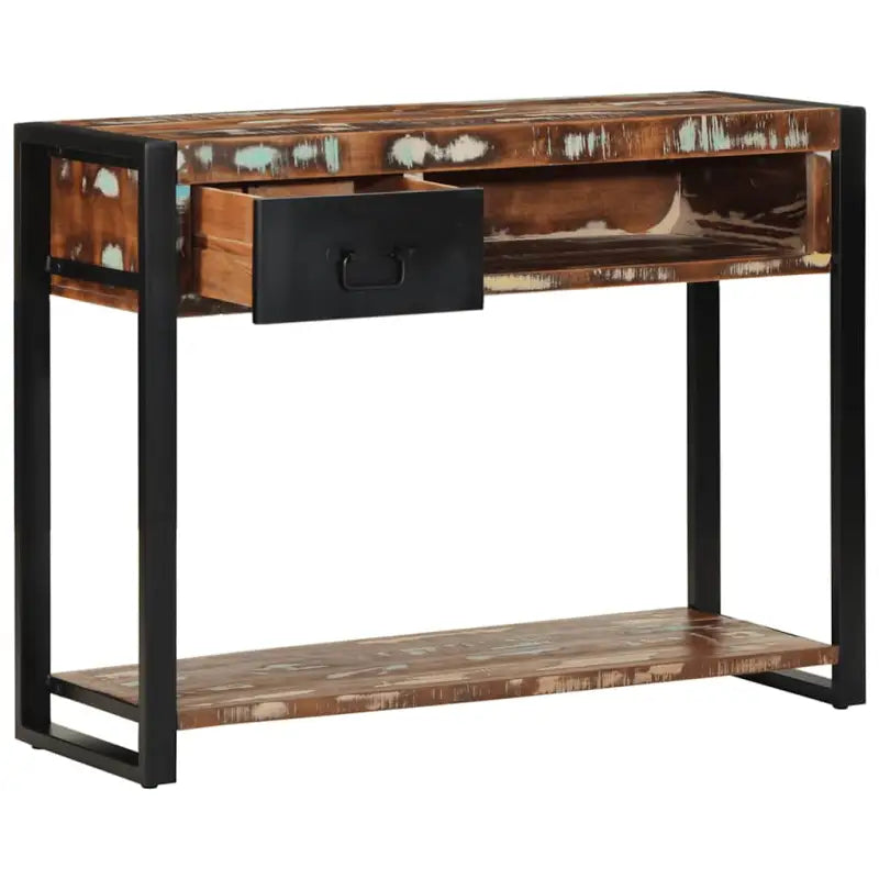 Wandtafel van massief gerecycled hout voor praktische opbergruimte - Consoletafels