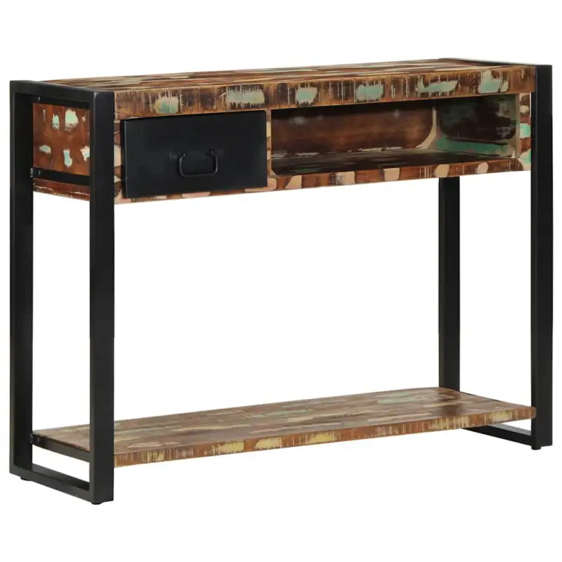 Wandtafel van massief gerecycled hout voor praktische opbergruimte - Consoletafels