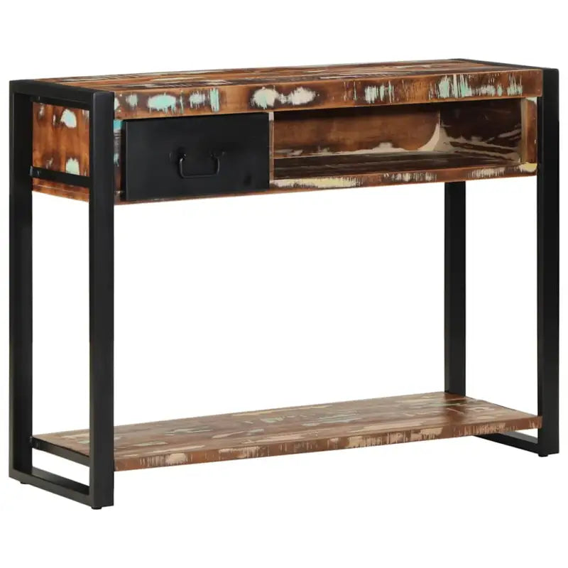Wandtafel van massief gerecycled hout voor praktische opbergruimte - Consoletafels