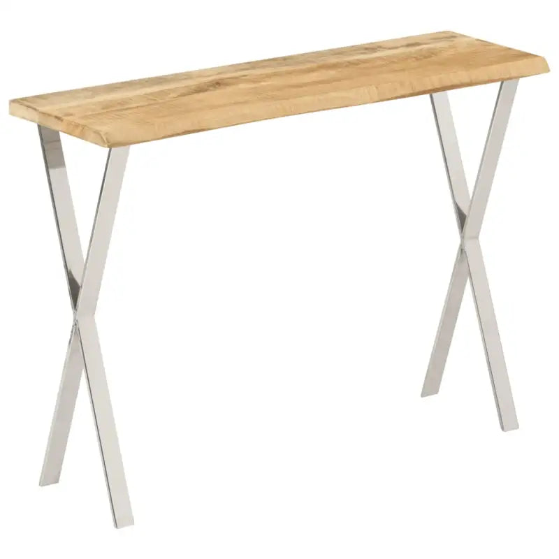Wandtafel van massief mangohout met natuurlijke rand en vorm - Consoletafels