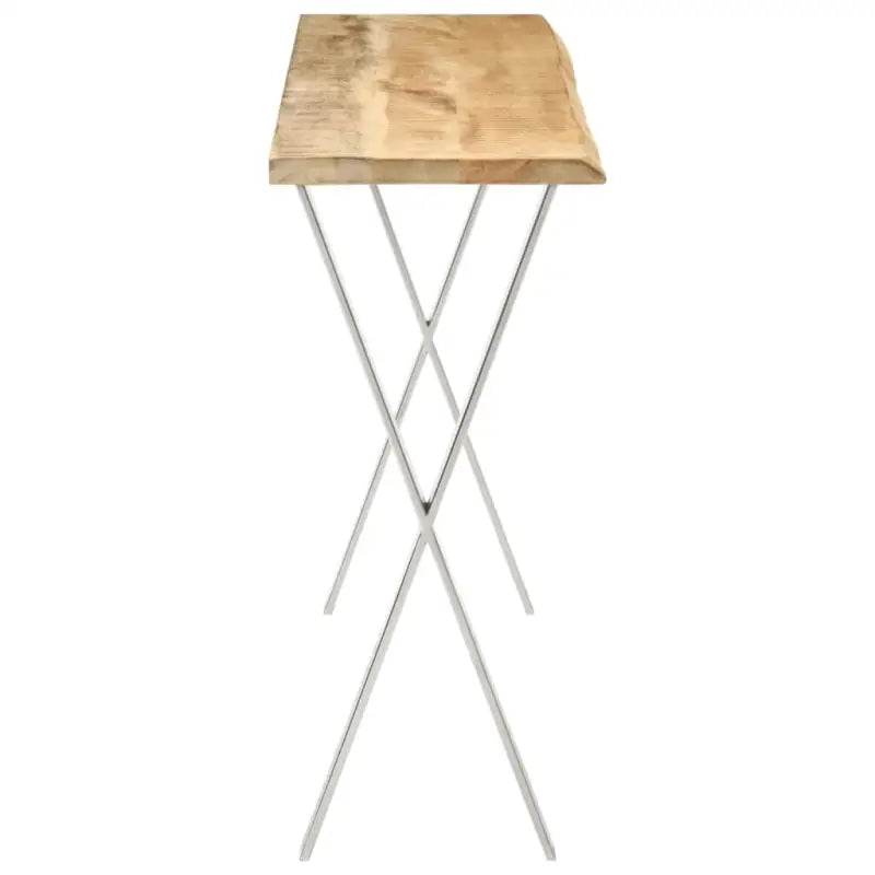 Wandtafel van massief mangohout met natuurlijke rand en vorm - Consoletafels