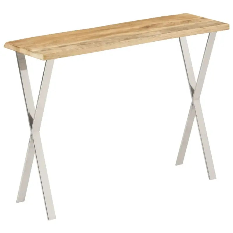 Wandtafel van massief mangohout met natuurlijke rand en vorm - Consoletafels