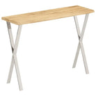 Wandtafel van massief mangohout met natuurlijke rand en vorm - Zilver / 1 / X-vorm - Consoletafels