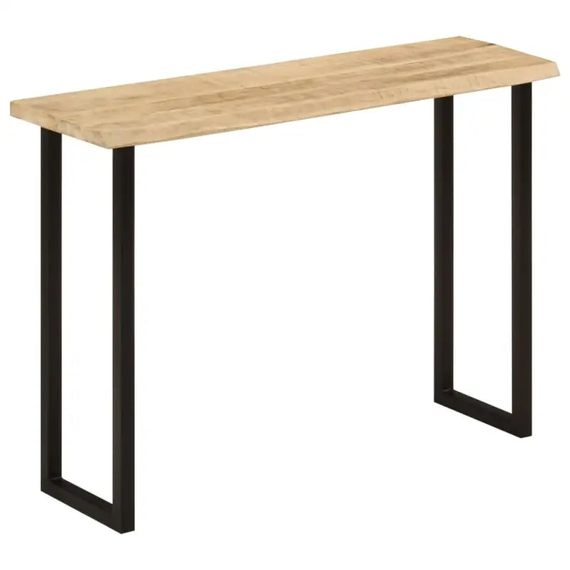 Wandtafel van massief mangohout met natuurlijke rand en vorm - Zwart / 1 / U-vormig - Consoletafels