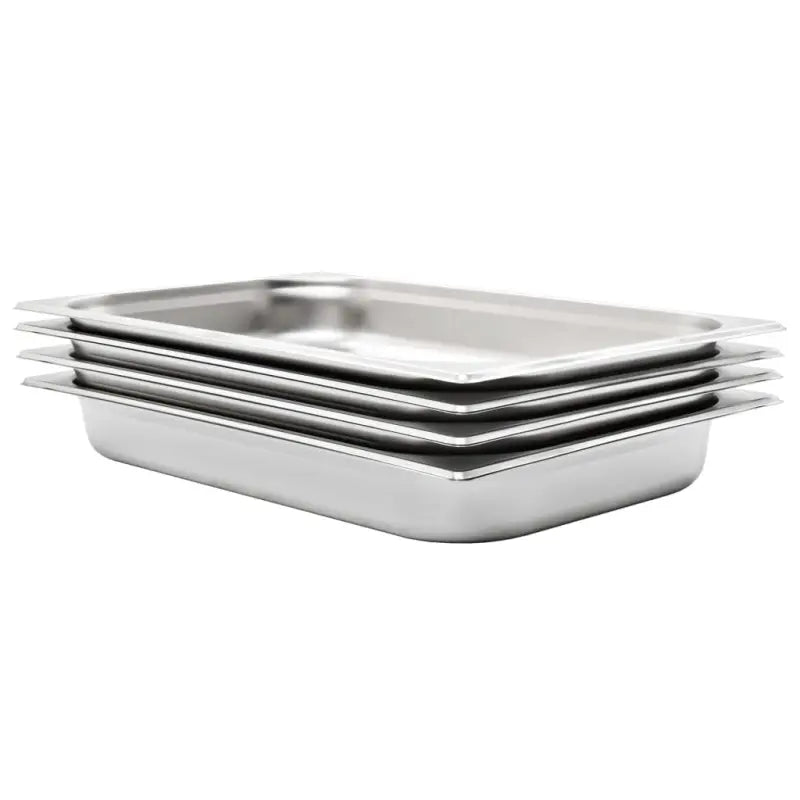 Warmhoudschalen van roestvrij staal inclusief levering bevat - 530 x 325 x 65 mm - Warmhoudschalen