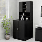 Wasmachinekast voor extra opbergruimte in badkamer of wasruimte - Zwart - Accessoires voor wasmachines & drogers