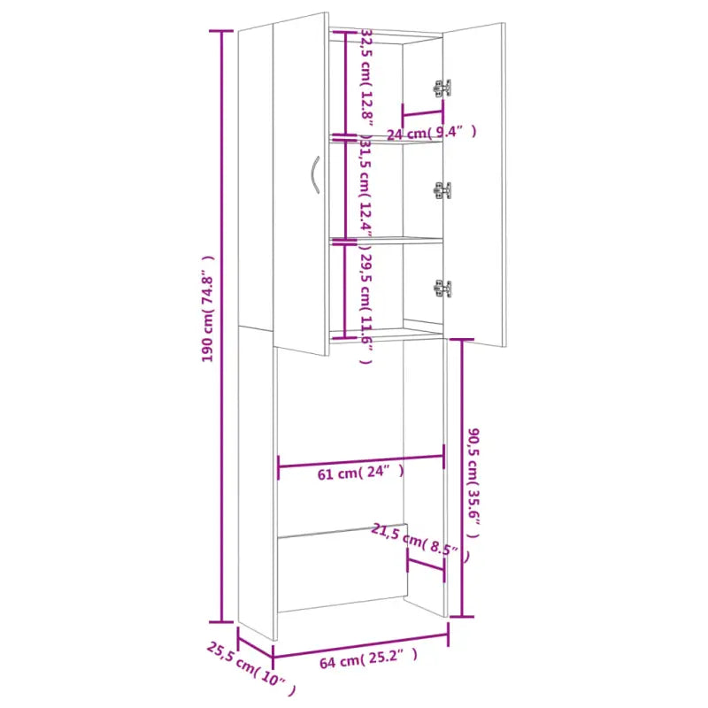 Wasmachinekast voor extra opbergruimte in de badkamer - Accessoires voor wasmachines & drogers