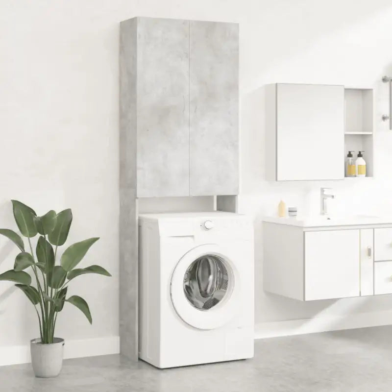 Wasmachinekast voor extra opbergruimte in de badkamer - Betongrijs - Accessoires voor wasmachines & drogers