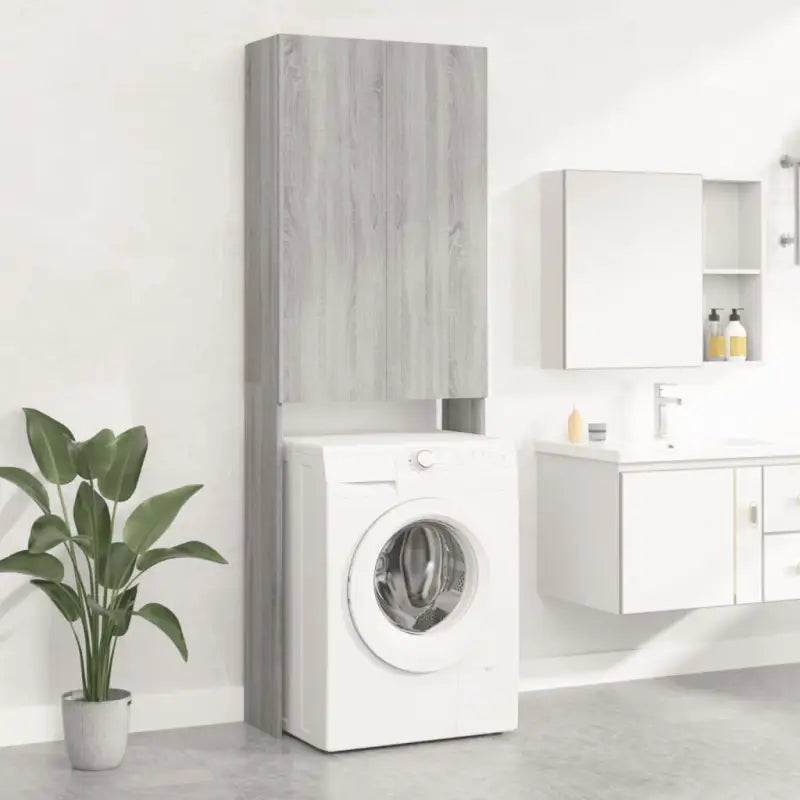 Wasmachinekast voor extra opbergruimte in de badkamer - Grijs sonoma - Accessoires voor wasmachines & drogers