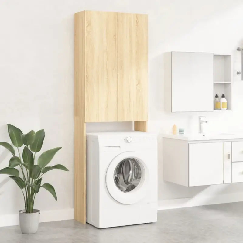 Wasmachinekast voor extra opbergruimte in de badkamer - Sonoma eiken - Accessoires voor wasmachines & drogers