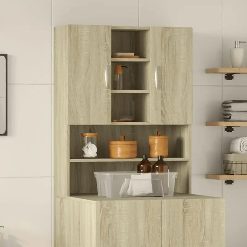 Wasmachinekast voor extra opbergruimte in de badkamer - Sonoma eiken - Accessoires voor wasmachines & drogers