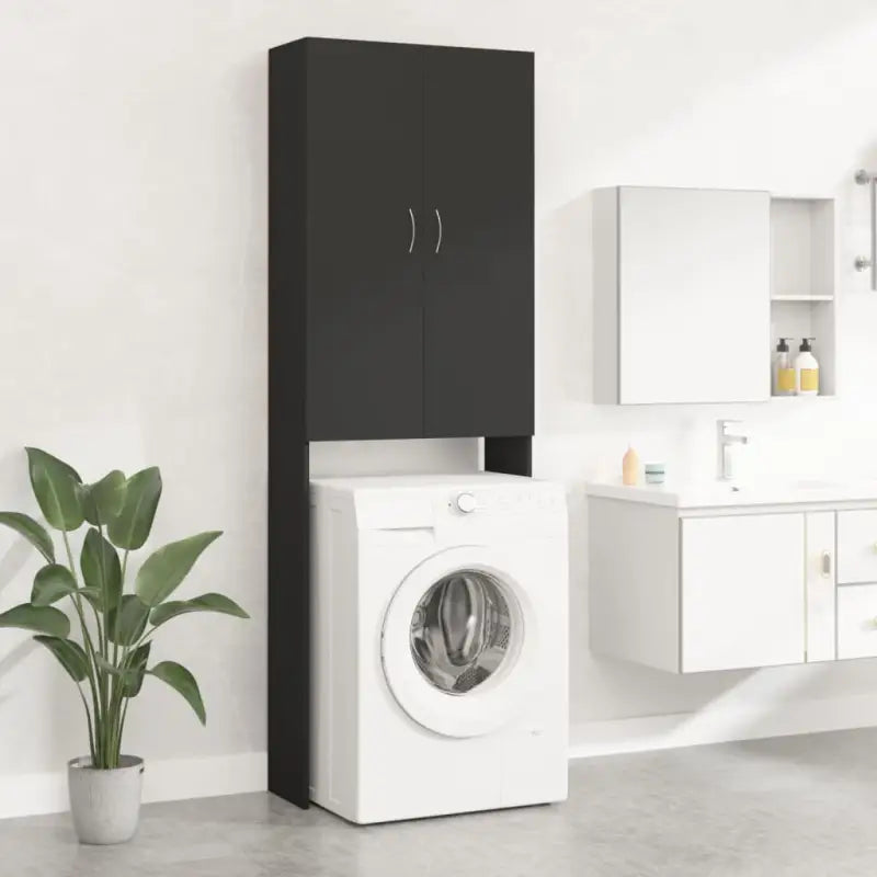Wasmachinekast voor extra opbergruimte in de badkamer - Zwart - Accessoires voor wasmachines & drogers