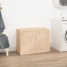 Wasmand van massief grenenhout met hydraulische gaslift voor badkamer - Naturel / 88.5 x 44 x 66 cm / 1 - Wasmanden