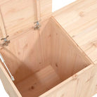 Wasmand van massief grenenhout met hydraulische gaslift voor badkamer - Naturel / 88.5 x 44 x 66 cm / 1 - Wasmanden