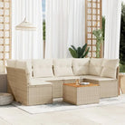 Waterdichte tas en gemengd beige materiaal voor comfortabele tuinsets - beige en crèmekleurig / 4x midden + 2x hoek