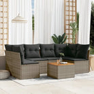 Waterdichte tas en gemengd beige materiaal voor comfortabele tuinsets - grijs en donkergrijs / 4x midden + 2x hoek