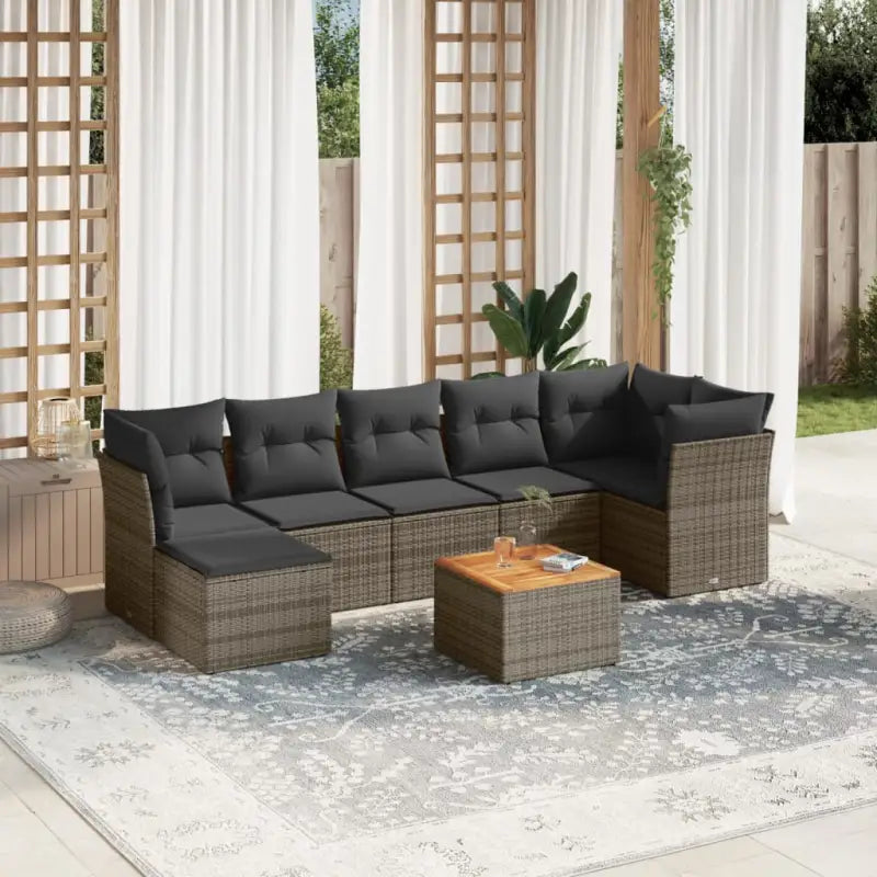 Waterdichte tas en gemengd beige materiaal voor comfortabele tuinsets - grijs en donkergrijs / 3x hoek + 3x midden