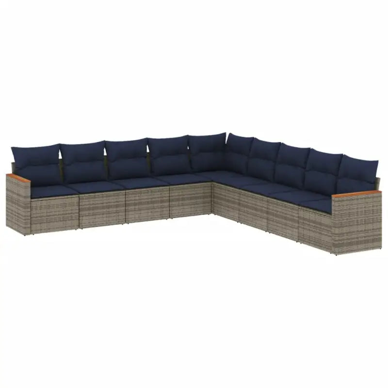 Waterdichte tas en grijs materiaal loungeset van gepoedercoat staal - Grijs en blauw / Zonder tafel - Tuinsets
