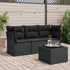 Waterdichte tas en zwart materiaal voor stijlvolle tuinbank met gepoedercoat staal - Zwart / Met tafel - Tuinsets