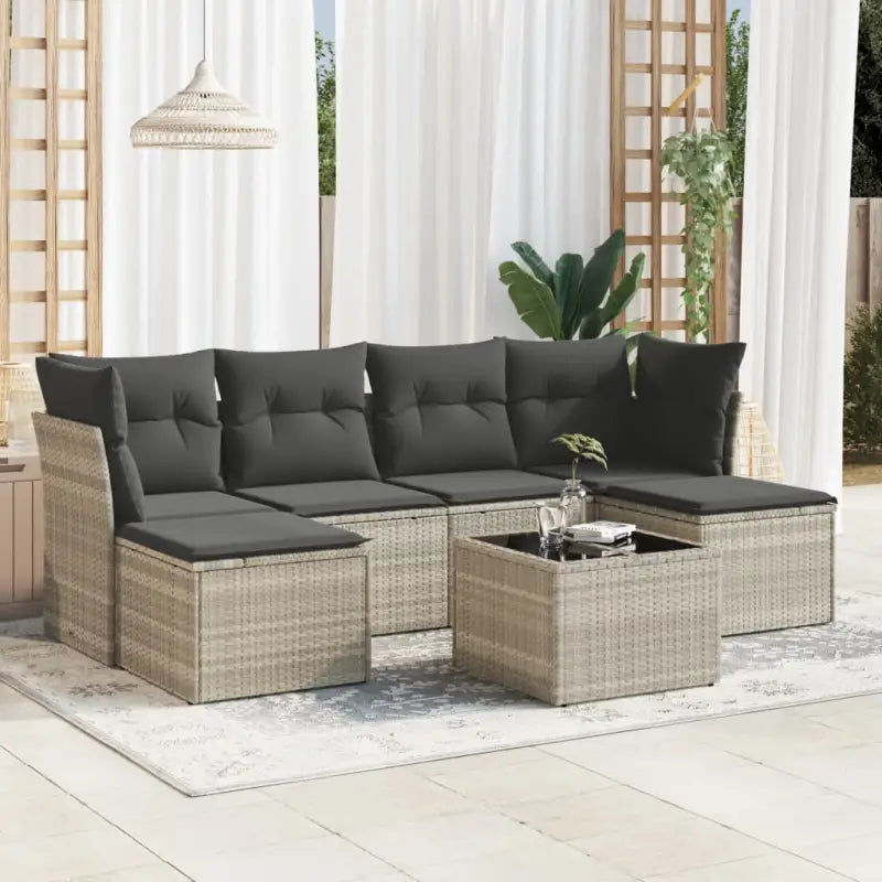 Waterdichte tas en zwart materiaal voor tuinsets met gepoedercoat staal - Lichtgrijs / Met tafel - Tuinsets