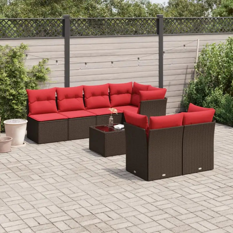 Waterdichte tas met grijs materiaal en gepoedercoat staal voor buiten gebruik - Bruin / 3x midden + Tafel + 4x hoek