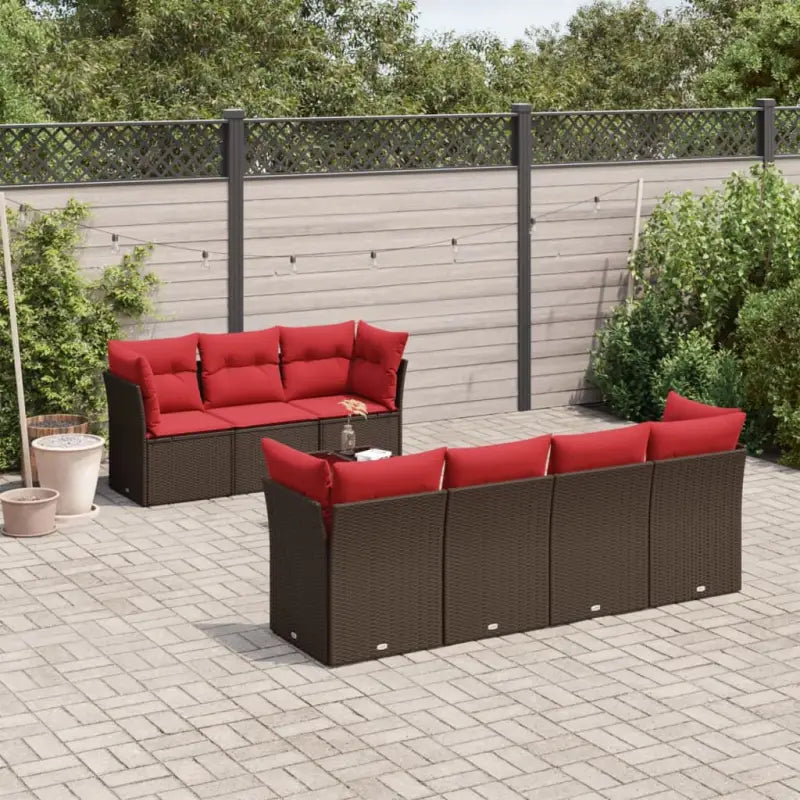 Waterdichte tas met grijs materiaal en gepoedercoat staal voor buiten gebruik - Bruin / Tafel + 3x midden + 4x hoek