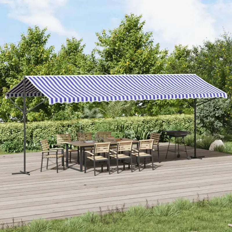 Waterdichte vrijestaande parasol voor tuin en terras - Wit / 6 x 3 m / 1 - Parasols en zonneschermen
