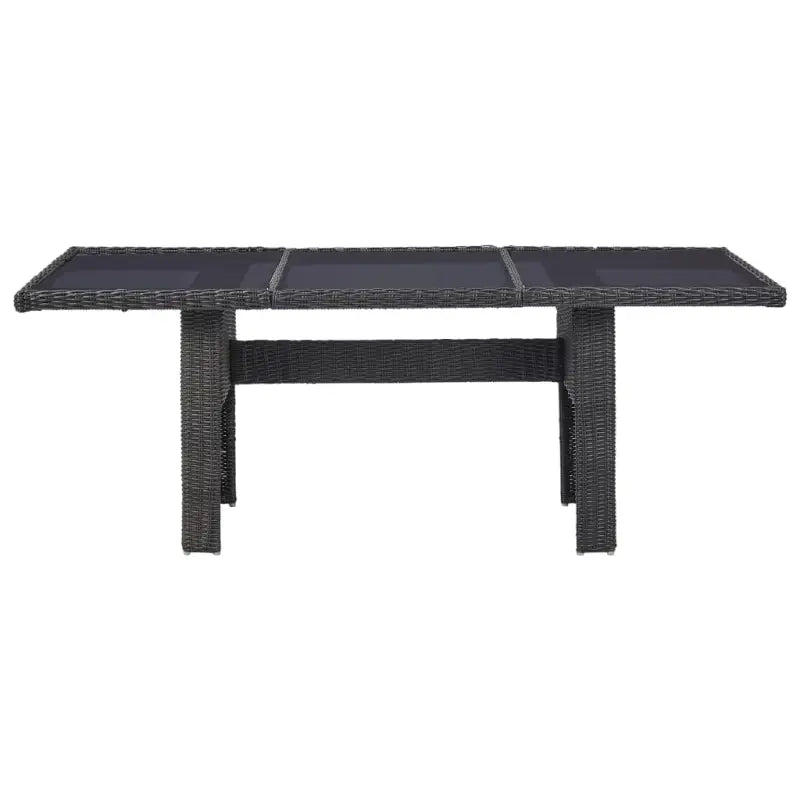 Weerbestendige Rattan Tuintafel met Glazen Blad en Stalen Frame - Tuintafels