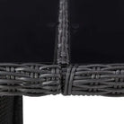 Weerbestendige Rattan Tuintafel met Glazen Blad en Stalen Frame - Tuintafels