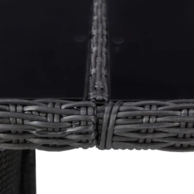 Weerbestendige Rattan Tuintafel met Glazen Blad en Stalen Frame - Tuintafels