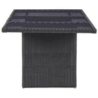 Weerbestendige Rattan Tuintafel met Glazen Blad en Stalen Frame - Tuintafels